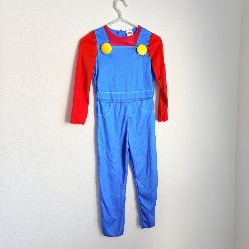 Kids Mario Bros Costume Jumpsuit Overalls Red Long Sleeve Cartoon age 3 /‎ 4